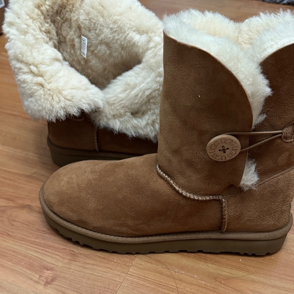 UGG Tan and Cream Shearling Boots
